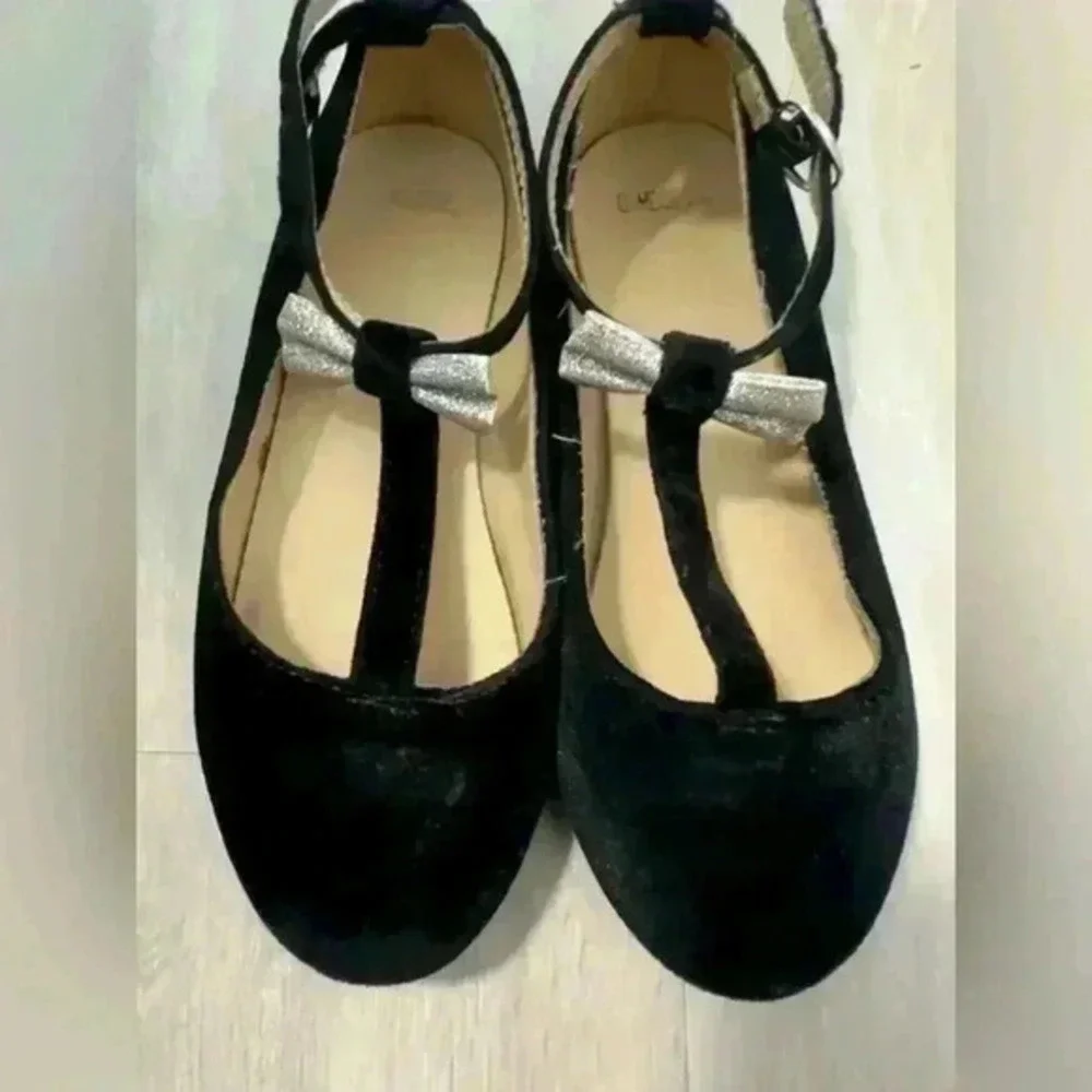 Gymboree‎ Fun and Fancy Girls Black Flat Dress Shoes Holiday toddler size 13